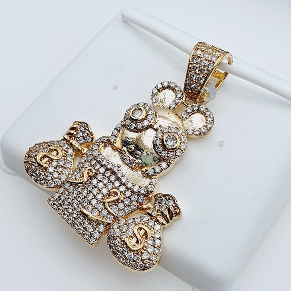 "14K Gold Plated Cubic Zircon Pendant, EVBRS360 - Picture 2 of 9